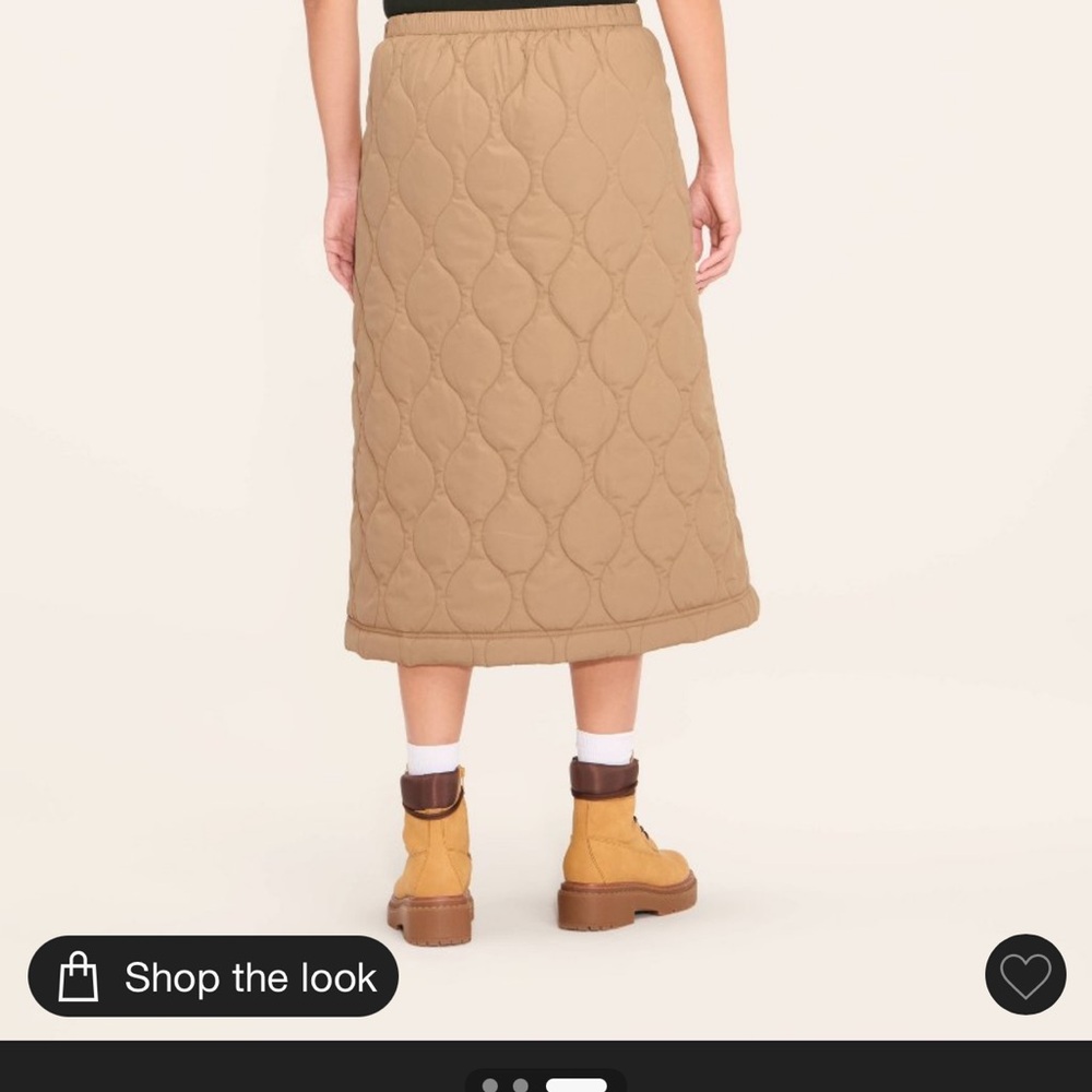 Woolrich Camel Quilted Midi Skirt